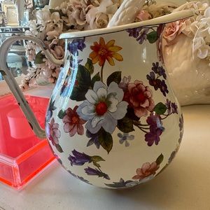 MACKENZIE CHILDS FLOWER MARKET PITCHER WHITE